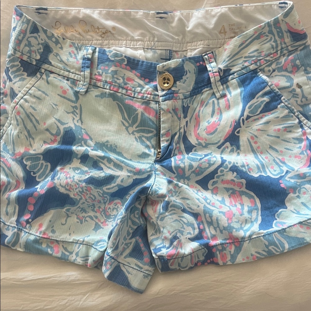 Lilly Pulitzer Floral Blue and Pink Shorts